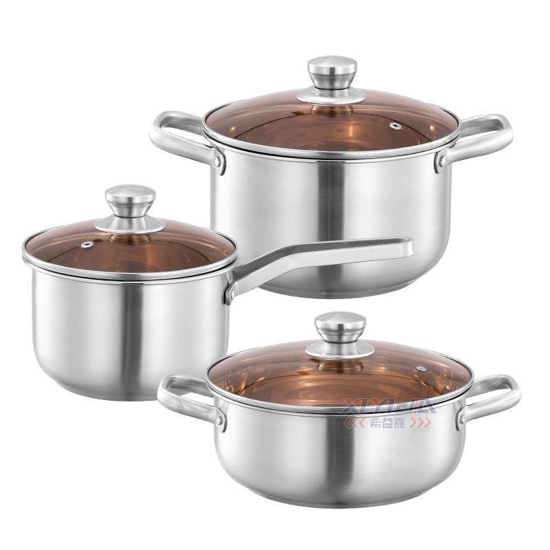 不锈钢锅具三件套家用加厚奶锅厨房套装锅汤煎锅锅多用锅具,厨房/烹饪用具,锅组套装,淘宝优惠券,粉丝福利购,淘宝优惠卷