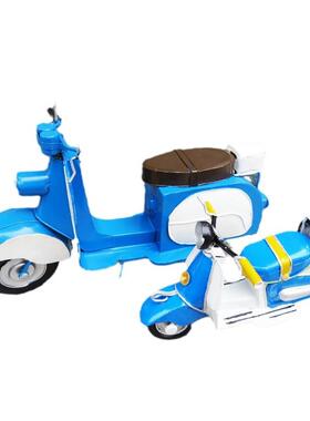 小绵羊踏板摩托车模型铁艺工艺品摆件创意书房酒柜装饰品小摆设