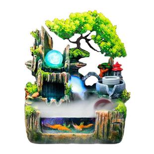 厂家直销假山流水商务礼品节庆礼品货号7002树脂工艺品摆件义乌产