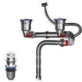 省空间下水器厨房洗碗下水管配件洗菜盆防臭防漏水排水管防返臭