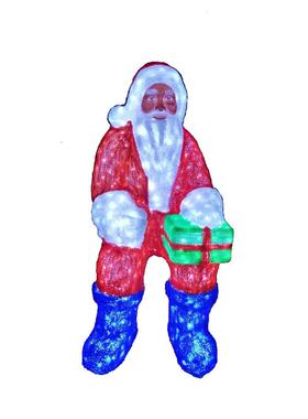 LED圣诞老人造型灯户外公园圣诞节玻璃钢滴胶1米节日装饰灯