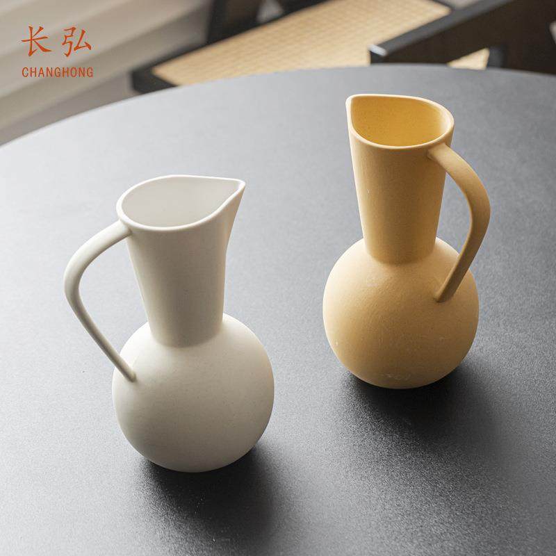 中古风奶壶陶瓷花瓶网红ns风文艺餐桌客厅插花器装饰品摆件,橡塑材料及制品,工业陶瓷,淘宝优惠券,粉丝福利购,淘宝优惠卷
