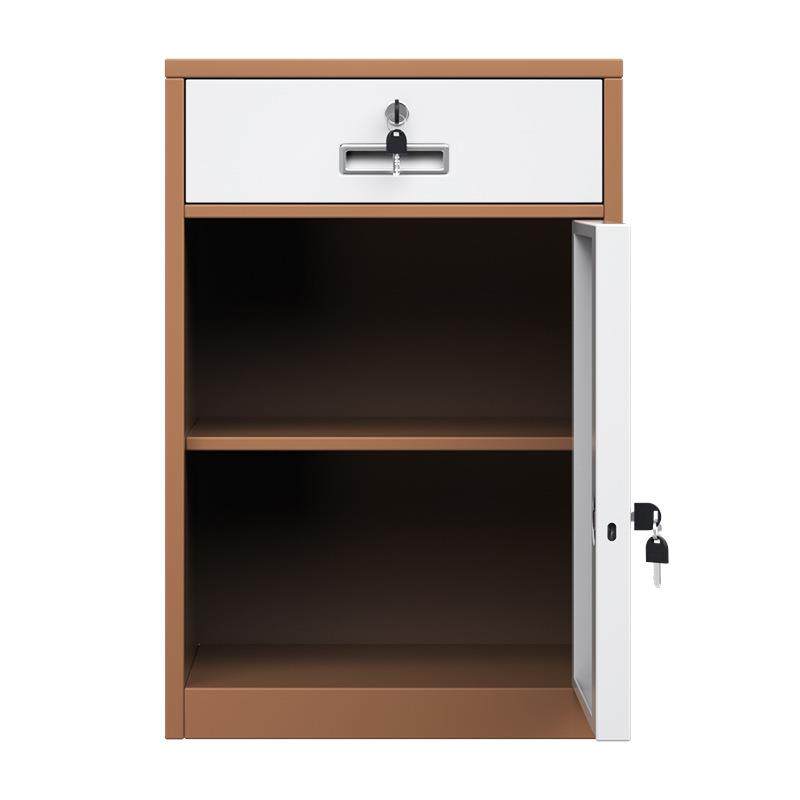 钢制桌下资料文件柜铁皮矮柜抽屉储物柜带锁办公室工具收纳小柜子