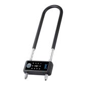 指纹u型锁办公室玻璃门商铺店面大门智能电子插锁防水U形锁密码 锁