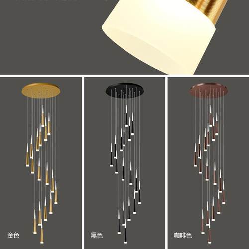 楼梯长吊灯别墅loft公寓挑高客厅楼梯间灯复式楼大吊灯楼梯灯吊灯