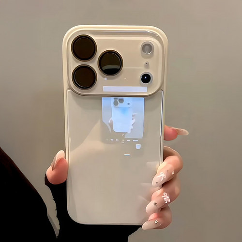 大视窗适用苹果17promax手机壳iphone17新款马卡龙玻璃16pro情侣高级感小众15pm好看纯色14por镜头全包保护套