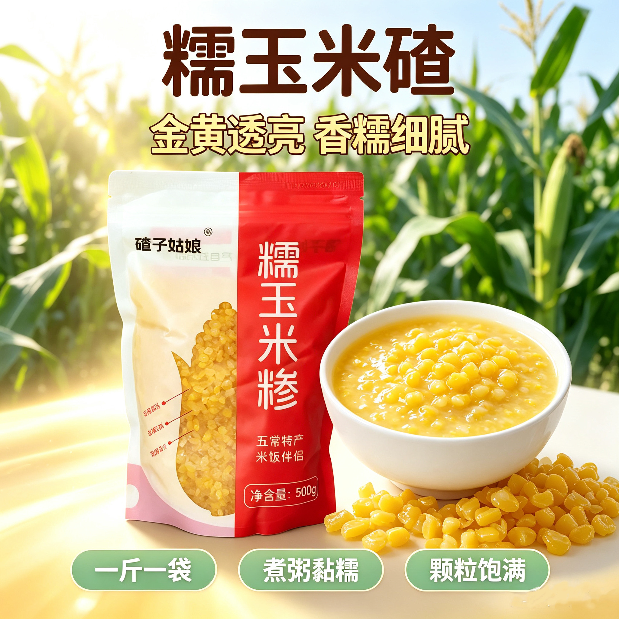 五常糯玉米碴粘玉米碴子粒粒饱满煮粥煮饭伴侣