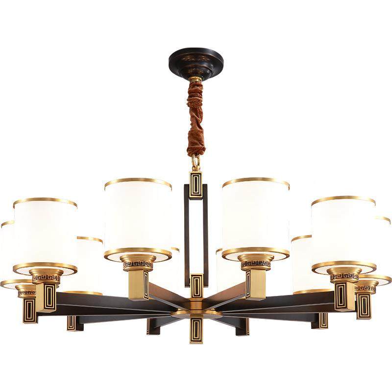 复新款全铜新中式厅吊灯具国风古客书房卧室灯现代简约餐厅灯中具,家装灯饰光源,智能吊灯,淘宝优惠券,粉丝福利购,淘宝优惠卷