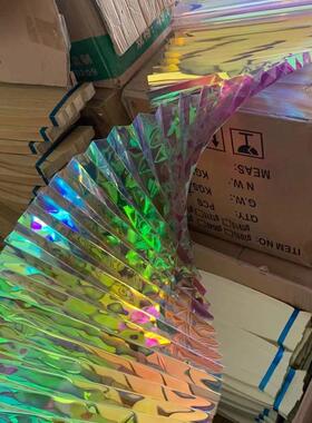 婚庆新款塑料具婚幻彩折纸礼布置装饰户拍外OXF照镭射道现场瓦楞