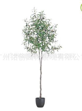仿真盆仿橄榄树盆门店家居MC-25032人造绿景植栽假摆件高真