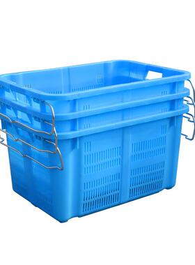 米长厚塑料铁1耳箩筐针织服饰厂储仓物流加用80箩大框子可配JPQ轮