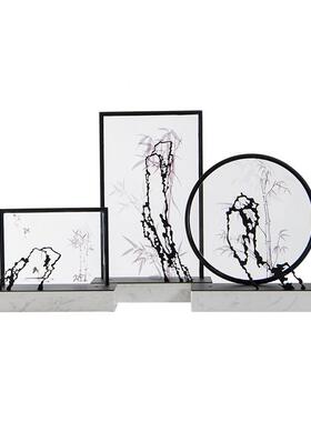 水店墨山文竹金属摆水件新ML9153中式客板栈轻奢酒样间高端玄关软