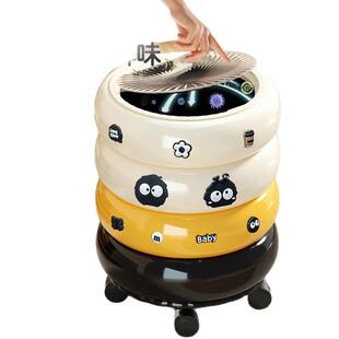 高颜值用垃圾桶压8136网红圈家圈客轮厅轻奢带盖按厨房带滑移动纸