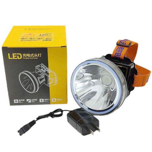 锂电头灯充戴电式长续航户598大外le钓d强光超亮功率头式夜鱼灯