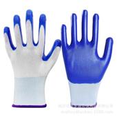 丁腈劳手套耐手磨防滑浸胶浸胶手套白纱蓝丁保晴涂胶罗迪美丁青套