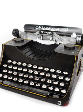 复古怀家店居装旧饰摆件书房摆设铺橱窗陈列打441字机模品型摄影