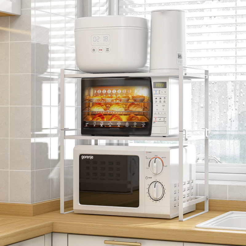 厨房微波炉架子日式台面白色小尺寸收纳H架双层迷你小型烤箱置物,厨房/烹饪用具,微波炉置物架,淘宝优惠券,粉丝福利购,淘宝优惠卷