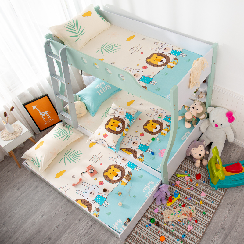 床笠单件纯棉高低上下l铺子母床0.9m1m1.2m1.35米儿童薄棕垫保护