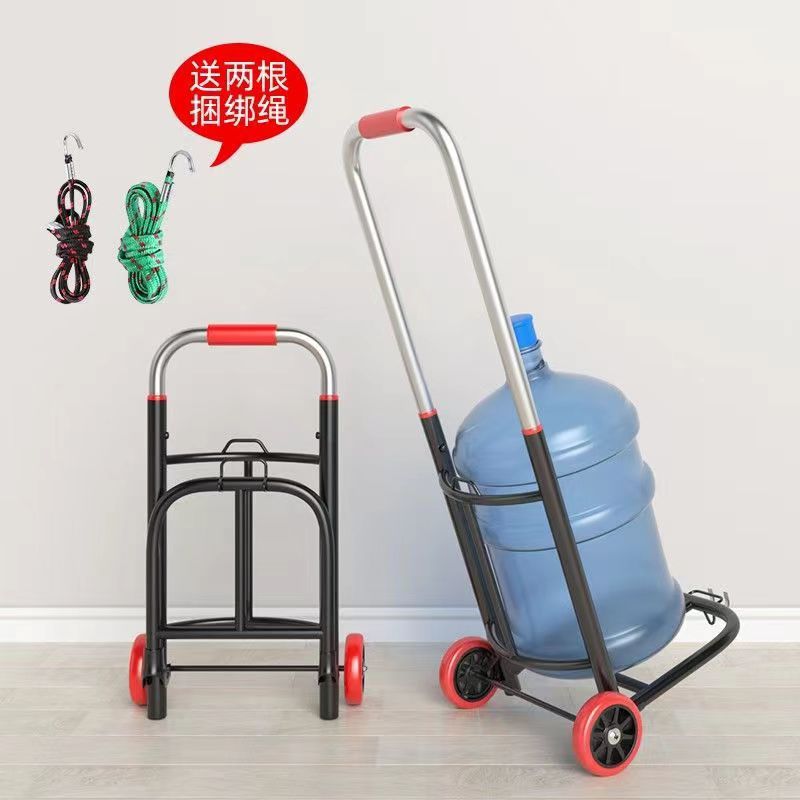 桶装水小拉车拉水桶车买菜可折叠小拖车行李手R推车家用便携爬楼