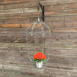 欧式 铁艺垂吊f花架吊篮复古悬挂花架阳台户外绿植吊盆绿萝吊兰架