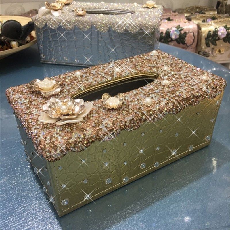 轻奢皮质镶钻贴钻纸巾盒 欧式创意C轻奢纸巾抽纸盒 客厅家用纸抽,收纳整理,纸巾盒,淘宝优惠券,粉丝福利购,淘宝优惠卷