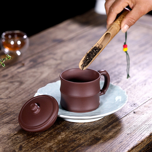 小号宜兴紫砂杯原矿家用泡茶杯个人杯H水杯带盖小杯子纯手工小茶