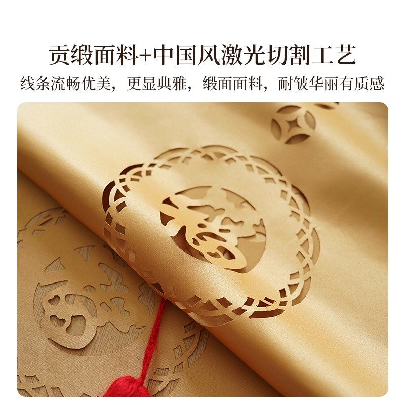 国潮门帘隔断帘祥瑞刺绣布艺遮挡帘子客F厅卧室防空调2024新款高