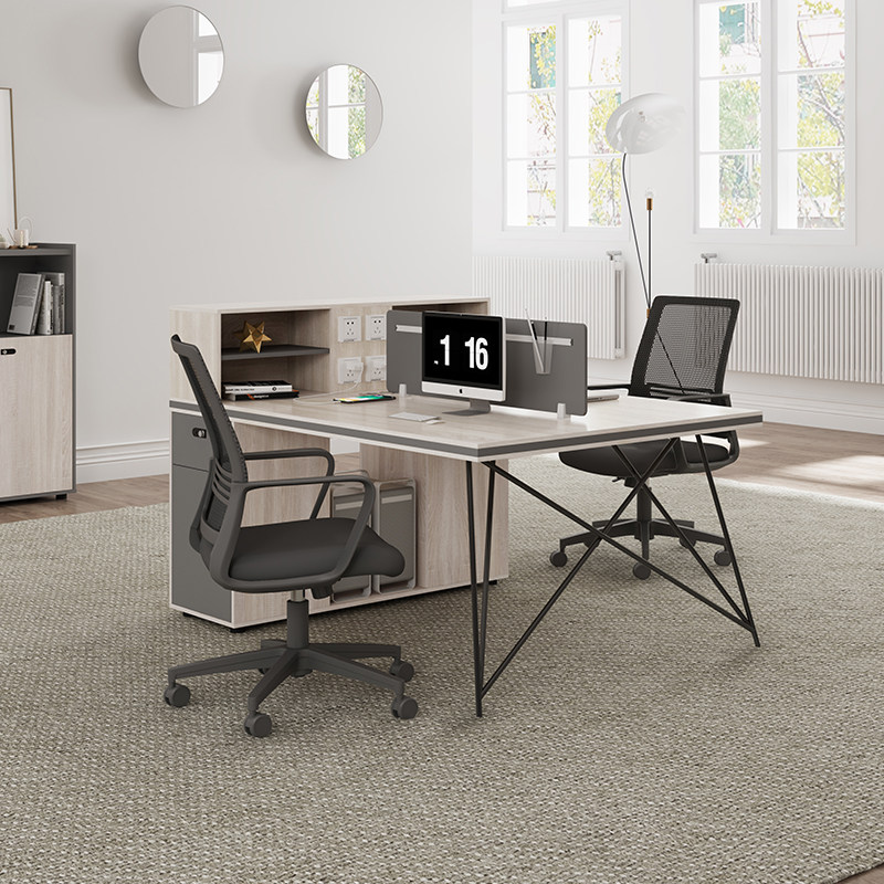 职员办公桌现代2人员工办公室财务桌屏风卡座桌椅家具