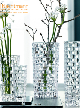 Nnn水晶玻璃编织纹瓶客厅装饰大号瓶