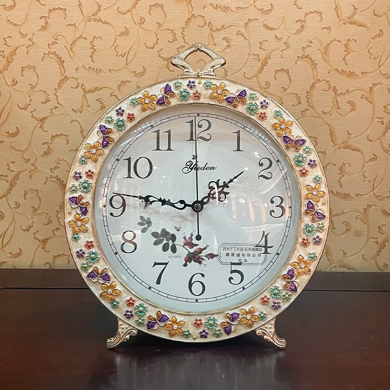欧式金属装饰座钟现代客厅创意台钟卧室时尚静音石英坐钟