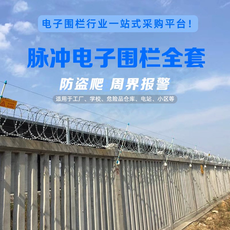 高压脉冲电子围栏系统全脉冲围栏机围墙防盗爬电网报警机