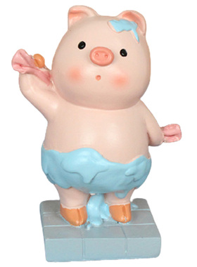 小猪汽车内饰品创意个性爱男女档漂亮办公室树脂动物新款