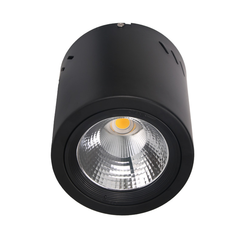 cob明装筒灯商场高空悬浮吊灯天棚展厅吸顶式工装免孔圆形射灯