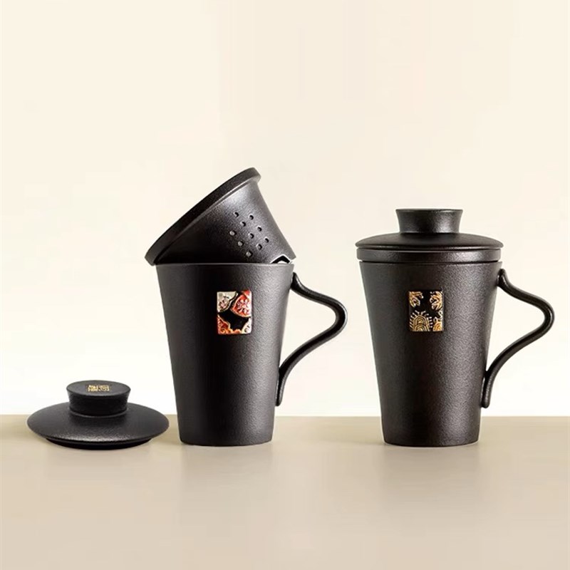 陆宝茶具马杯禅风福寿盖杯办公泡茶飘逸过礼茶杯