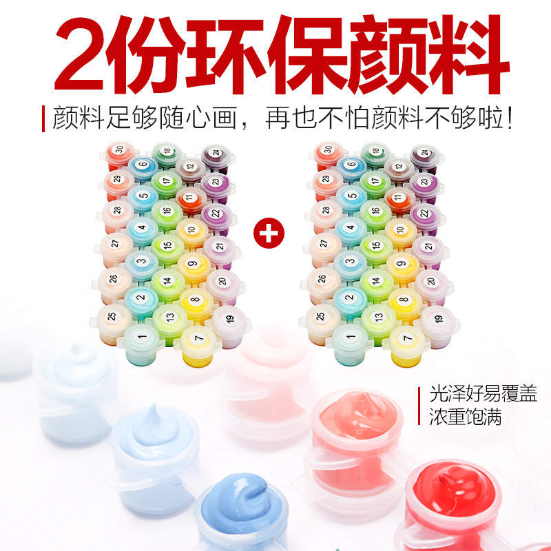 易卓 i数字填色画油画i手绘装饰画挂画减压油彩画太阳 卉