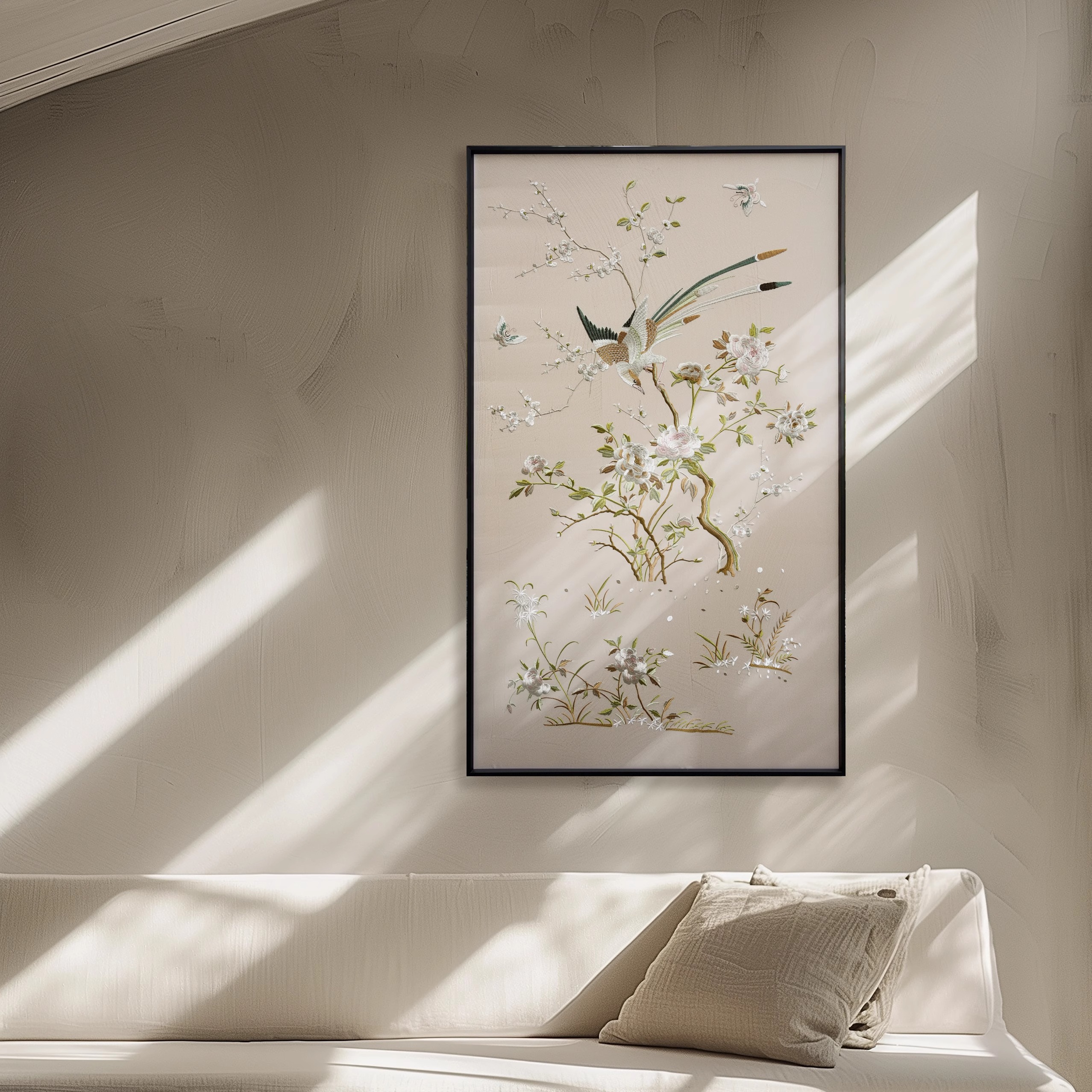 新中式中古风晚清风格花鸟锦上添花纯喷绘精致大气背景装饰画挂画