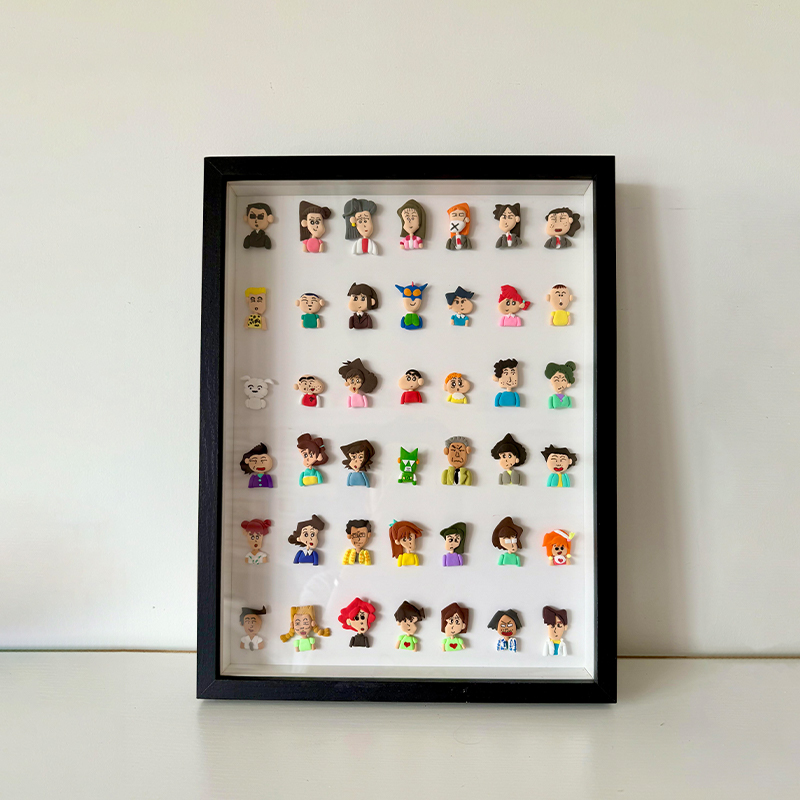 蜡笔小新客厅装饰画卡通动漫儿童房壁画创意治愈系捏捏乐卧室挂画