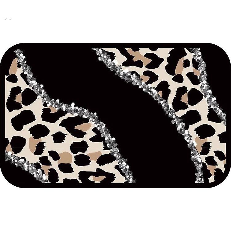 新款豹纹硅藻泥地垫卫生间门口耐脏免洗家用浴室吸水速干防滑脚垫