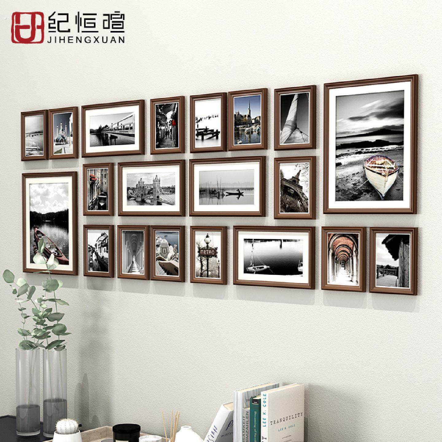 实木洗照片做成相框挂墙结婚照画框像框架定制相片框组合来图定做