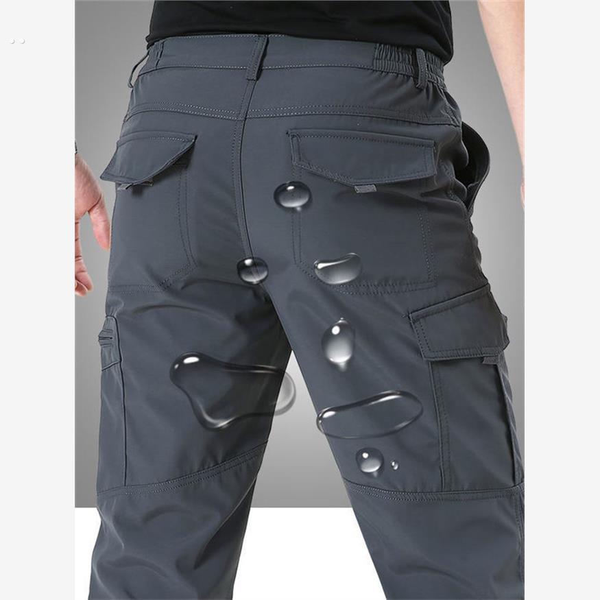 登山裤弹力速干防泼水大尺码户外运动高腰男多口袋休闲工作服冲锋