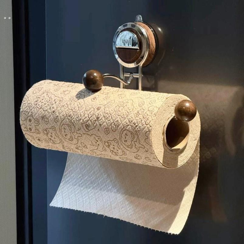 厨房用纸巾架免打孔卷纸挂架厨房纸保鲜膜懒人抹布架子悬挂置物架