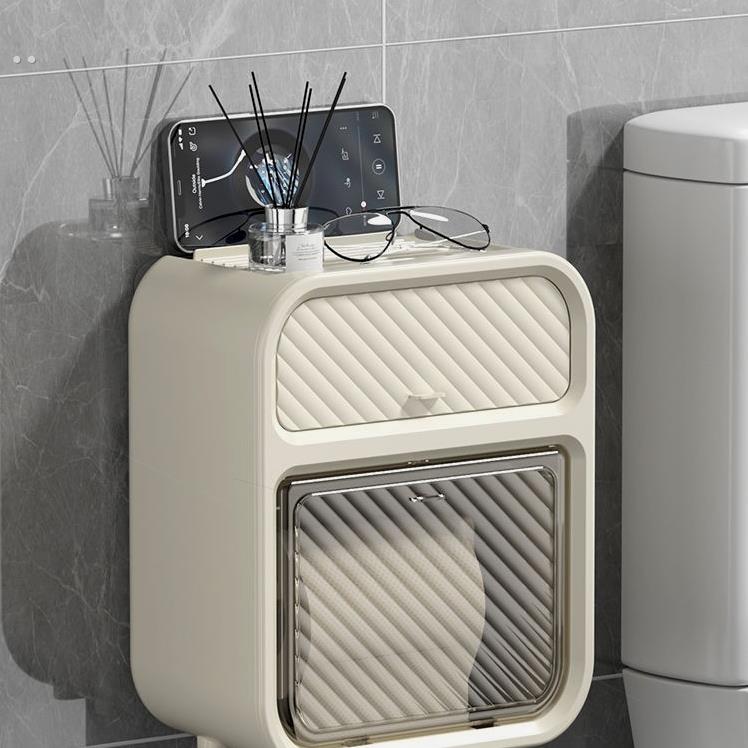 卫生间厕纸盒厕所纸巾盒抽纸盒防水壁挂式免打孔卫生纸置物架卷纸