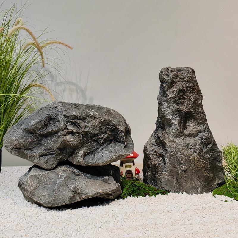 玻璃纤维英德石彷真石头酒店大堂造景摆件展厅会所橱窗假山装饰定