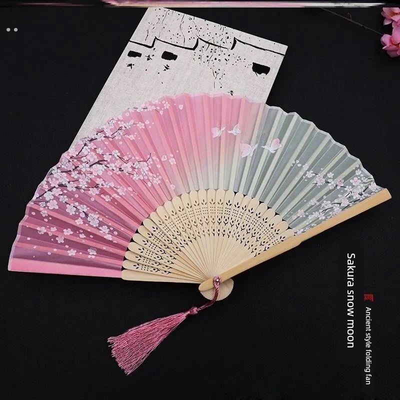 中国风扇子折扇古风女式跳舞蹈古装汉服马面裙折叠学生礼品扇子夏