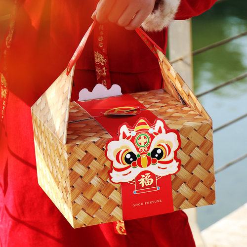 2026新年饼干雪花酥坚果零食大礼包土特产礼盒马年春节年货包装盒