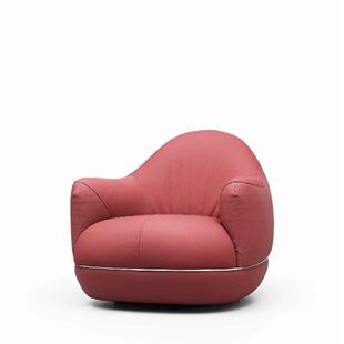 休闲沙发椅单人懒人椅全真皮阳台客厅转椅沙发可旋转设计师网红款