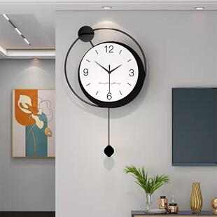 简约现代钟表挂钟客厅2023新款轻奢家用创意网红餐厅装饰时钟挂墙