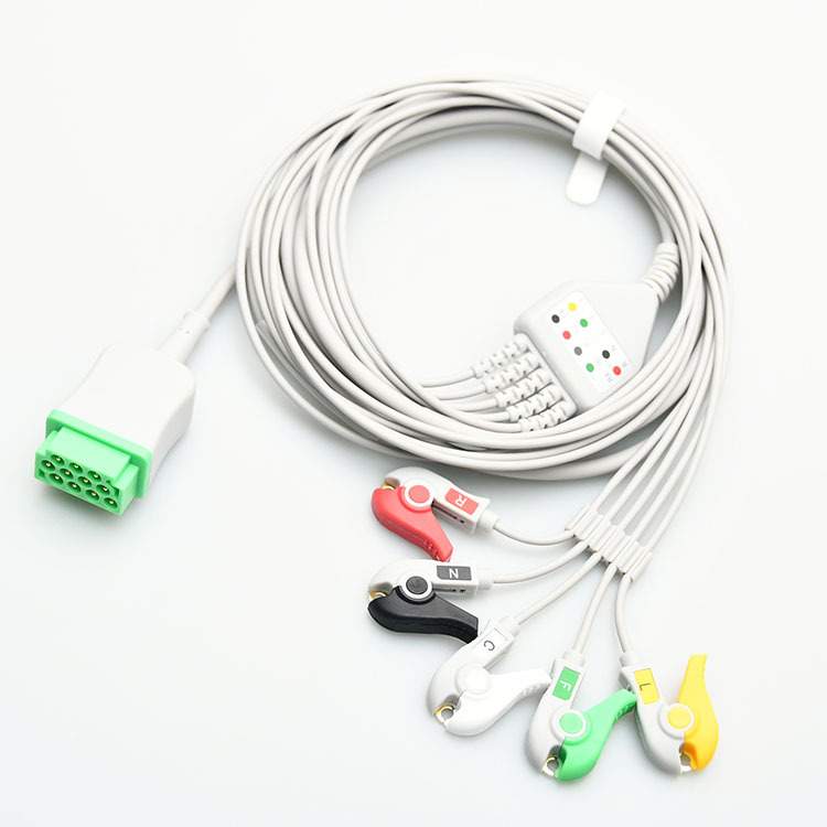 兼容GE马奎DASH1000TRAM80011针一体五导联心电导联线