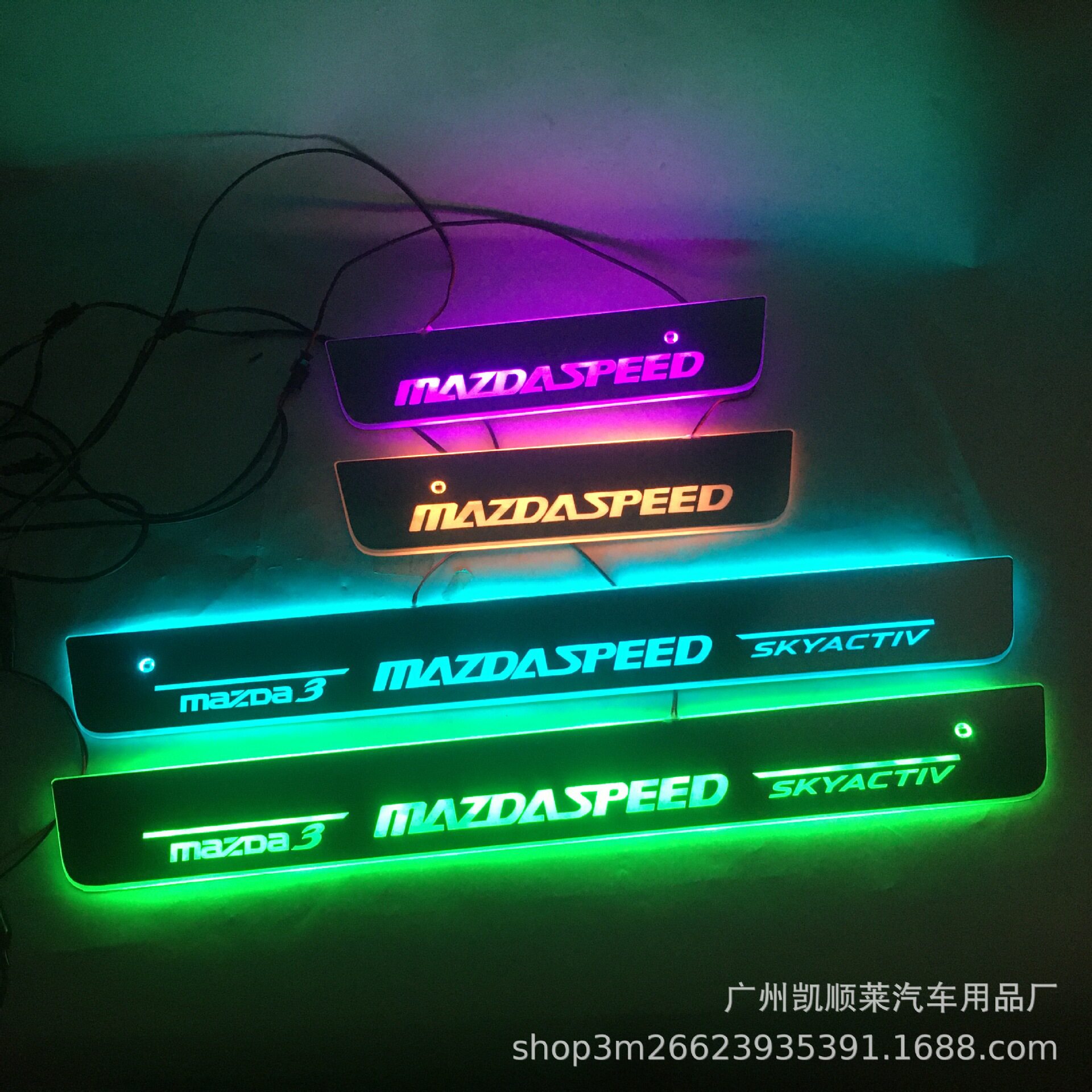4片免破线适用马自达3昂克赛拉流光动态迎宾踏板LED灯门槛条Mazda