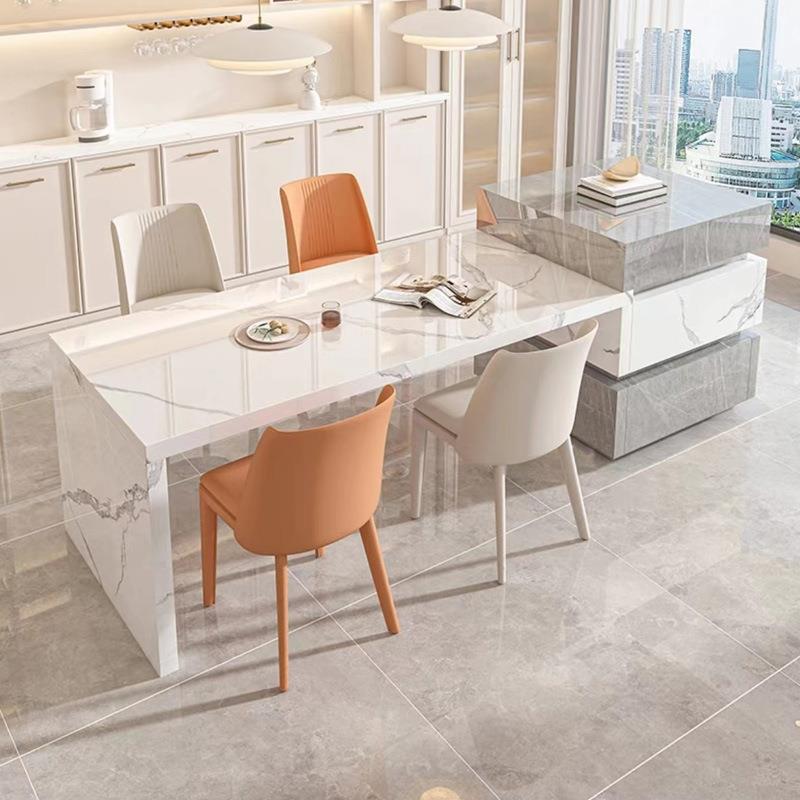 2024年新款宝塔形岩板岛台餐桌一体可伸缩茶吧操作多功能导倒台